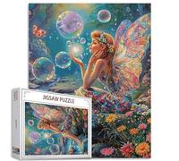 Tucocoo Bellissimi puzzle di fata per adulti, 1000 pezzi, fantasia, bolle, fiori, puzzle colorati enormi ali, puzzle fai da te per la decorazione della casa, puzzle per la famiglia, perfetto per