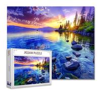 Tucocoo Bellissimo puzzle con paesaggio lago, 1000 pezzi, puzzle per adulti, paesaggio al tramonto, puzzle per impegnativi giochi di attività familiari colorati puzzle fai da te per regali decorativi