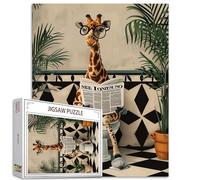 Tucocoo Cute Giraffa Jigsaw Puzzle 1000 pezzi per adulti, Abstract Animals Jigsaw Puzzle for Challenging Family Activity Games DIY Puzzle for Home Wall Decor Gifts - 20 x 27 pollici
