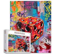 Tucocoo Dadi da Casinò Puzzle per Adulti 1000 Pezzi - Retrò Graffiti Street Pop Art 68,6 x 50,8 cm - Colorato Fai da Te per Decorazione Casa, Perfetto per Famiglia