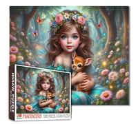 Tucocoo Enchanted Forest Puzzle da 1000 pezzi per adulti, fatina magica e cerbiatto, puzzle con scena fantasy boschiva, puzzle impegnativo per il relax, puzzle artistico fai da te regalo decorazione