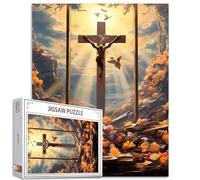 Tucocoo Jesus Christian Jigsaw Puzzle 1000 pezzi per adulti, Santa Luce Croce Religiosa Artwork Puzzle per impegnativi giochi di attività familiari colorato puzzle fai da te per regali decorativi per