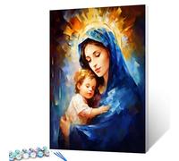 Tucocoo Kit di pittura a olio fai da te su tela con pennelli e pigmento acrilico, immagine astratta spirituale Misericordia, per la decorazione della casa, 40,6 x 50,8 cm (senza cornice)