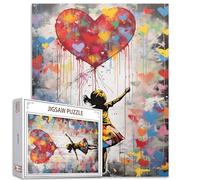 Tucocoo Love Balloon Puzzle per adulti 1000 pezzi, stile graffiti Banksy Girl Art Jigsaw Puzzle 50 x 68 cm colorato puzzle fai da te per la decorazione della casa, puzzle di famiglia perfetto per