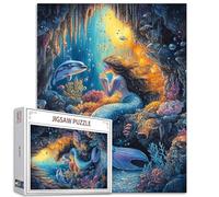 Tucocoo Puzzle a forma di sirena per adulti, 1000 pezzi, puzzle subacqueo con delfini per adulti, puzzle fai da te per la decorazione della casa, puzzle impegnativo per la famiglia, perfetto per
