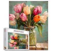 Tucocoo Puzzle Artistico di Tulipani Rustici - 1000 Pezzi per Adulti, Fiori Impressionisti, Natura Morta per Impegnativi Giochi di Attività Familiari Colorati - Regalo Fai da Te