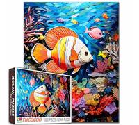 Tucocoo Puzzle colorato del mondo sottomarino per adulti, 1000 pezzi, vibrante puzzle di barriera corallina e pesci tropicali, puzzle di carta quilling oceano arte per la decorazione della casa