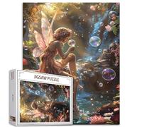 Tucocoo Puzzle con fata della foresta, 1000 pezzi, puzzle per adulti, cascata del sole, paesaggio, puzzle artistico per impegnativi giochi di attività familiari colorati fai da te per decorazioni