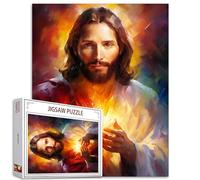 Tucocoo Puzzle con Ritratto di Gesù per Adulti - 1000 Pezzi, Sacro Cuore Cristiano, Arte Astratta, Colorato Fai da Te per Regali di Decorazione Domestica, Perfetto per la Famiglia