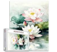 Tucocoo Puzzle da 1000 Pezzi Con Fiori di Loto Ad Acquerello - Eleganza Naturale, Gigli d'Acqua, Arte per Adulti - Impegnativo Gioco di Attività Familiare, Regalo Fai Da Te