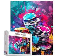 Tucocoo Puzzle da 1000 Pezzi di Chip da Casinò di Lusso - Graffiti Street Art per Adulti, Impegnativi Giochi di Attività Familiari Colorati Fai da Te per Decorazioni Domestiche