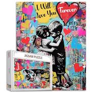Tucocoo Puzzle da 1000 Pezzi per Adulti - Banksy Little Girl Boy Pittura Graffiti Colorati - Impegnativo Gioco di Attività Familiari - Street Art Fai da Te Decorazione