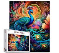 Tucocoo Puzzle da 1000 pezzi per adulti, bellissimo dipinto di pavone, animale astratto, gioco di attività familiari, colorato da fare da solo, decorazione