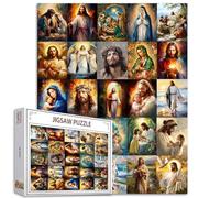 Tucocoo Puzzle da 1000 pezzi per adulti Gesù Cristo Pittura Puzzle Maria Dio Religione Collezione Art Difficile Puzzle per impegnativo Gioco di attività familiare colorato Puzzle fai da te Decorazione