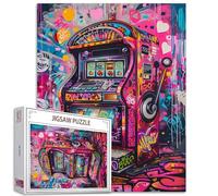 Tucocoo Puzzle da 1000 pezzi per adulti Graffiti Game Slot Machine Pittura Puzzle Retro Street Art 1000 pezzi Puzzle per impegnativo gioco di attività familiare colorato puzzle fai da te decorazione