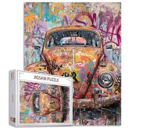Tucocoo Puzzle da 1000 Pezzi per Adulti - Graffiti Vintage Auto Pittura, Vecchia Auto Street Art - Impegnativo Gioco di Attività Familiare Colorato Fai da Te Decorazione
