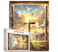 Tucocoo Puzzle da 1000 pezzi per adulti Santa Luce Croce religiosa Puzzle Gesù Cristiano 1000 pezzi Puzzle per impegnativo gioco di attività familiare colorato puzzle fai da te decorazione da parete