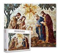 Tucocoo Puzzle di Gesù Bambino per Adulti - 1000 Pezzi, Mosaico Cristiano in Vetro Arte Astratta Colorato Fai da Te - Decorazione Domestica, Regalo Perfetto per la Famiglia