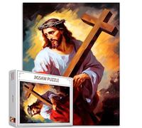 Tucocoo Puzzle di Gesù Cristo, 1000 pezzi, puzzle per adulti, Holdin The Cross arte cristiana puzzle per impegnativi giochi di attività familiari colorati fai da te per regali decorativi per la casa