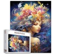 Tucocoo Puzzle fantasy girl per adulti 1000 pezzi, fiori fata donna arte moderna puzzle colorato fai da te puzzle per la decorazione della casa, regali di famiglia, puzzle perfetto per serate di gioco