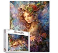 Tucocoo Puzzle Femminile Con Fata dei Fiori - 1000 Pezzi per Adulti, Farfalla Ragazza Ritratti Arte per Impegnativi Giochi di Attività Familiari - Fai da Te per Regali Decorativi