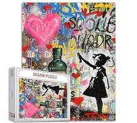 Tucocoo Puzzle in stile Banksy, 1000 pezzi, puzzle per adulti, graffiti Girl Street Art puzzle per impegnativi giochi di attività familiari colorati fai da te per regali decorativi per la casa