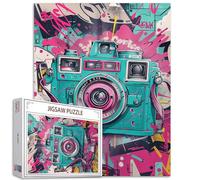 Tucocoo Puzzle vintage con fotocamera classica, 1000 pezzi, puzzle per adulti, puzzle retrò con graffiti artistici per impegnativi giochi di attività familiari colorati fai da te per regali decorativi