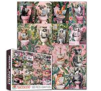 Tucocoo Simpatico animale sulla toilette puzzle per adulti 1000 pezzi, animali divertenti che leggono giornali collage Artwrok artigianato fai da te puzzle per la decorazione della casa regalo, puzzle