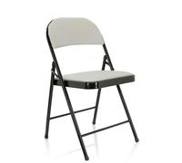 HJH Office Sedie pieghevole imbottita velluto TUDELA I Seduta salvaspazio, Comode Sedia per riunione, Poltrona sala d'attesa, Bianco