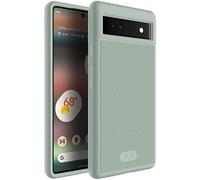 TUDIA DualShield Grip compatibile con Cover Google Pixel 6a (2022), [MergeGrip] Doppio Strato Antiurto Sottile Grado Militare Antiscivolo Resistente Rigida Custodia Protettiva - Giglio Verde