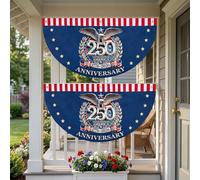 Tudomro 2 bandierine patriottiche per il 250° anniversario, 0,6 x 1,2 m, bandierine non pieghettate con aquila patriottica per il 4 luglio, per la parata del giorno dell'indipendenza, decorazione per