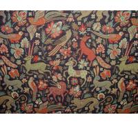 Tudor Foresta Arazzo Blu Navy Tessuto Tenda Fodera Cuscini Runner da Tavolo