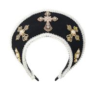 Tudor Queen Coronet Cappello con cappuccio da donna Anne Boleyn, copricapo elisabettiano, fascia reale francese per cosplay party