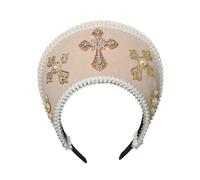 Tudor Queen Coronet Cappello con cappuccio da donna Anne Boleyn, copricapo elisabettiano, fascia reale francese per cosplay party