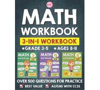Tuebaah Math Workbook Practice Grade 3-5 (Ages 8-11) (Tascabile)