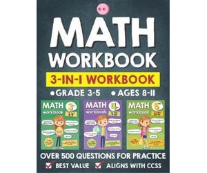 Tuebaah Math Workbook Practice Grade 3-5 (Ages 8-11) (Tascabile)