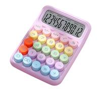Tuelaly Calcolatrice da tavolo a 12 cifre, calcolatrice colorata con ampio display LCD e grandi pulsanti rotondi, piccola calcolatrice elettronica standard portatile per ufficio, scuola, casa, viola