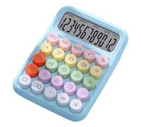 Tuelaly Calcolatrice da tavolo a 12 cifre, calcolatrice colorata con ampio display LCD e grandi pulsanti rotondi, piccola calcolatrice elettronica standard portatile per ufficio, scuola, casa, blu
