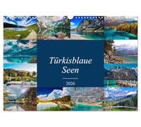 Türkisblaue Seen (Wandkalender 2026 DIN A3 quer), CALVENDO Monatskalender: Die Landschaft in Deutschland, Österreich und Italien hat einiges zu ... Wasser gibt es hier zu entdecken.