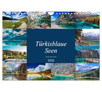 Türkisblaue Seen (Wandkalender 2026 DIN A4 quer), CALVENDO Monatskalender: Die Landschaft in Deutschland, Österreich und Italien hat einiges zu ... Wasser gibt es hier zu entdecken.