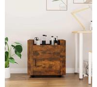 TUERYAFEK Carrello da ufficio in legno, 60 x 45 x 60 cm, con 4 ruote e anta | Piano superiore stabile, pratica porta, 4 ruote multiuso, facile montaggio, superficie facile da pulire