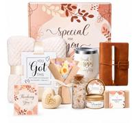 TUETENI Get Well Soon - Cesto regalo da donna, con coperta, candela, bicchiere, sapone e diario