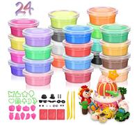 TUFA Argilla da Modellare, 24 Colori Pasta Modellabile Bambini per Bambini Ragazzo Ragazza 3 4 5 6 7 8 9-12 Anni