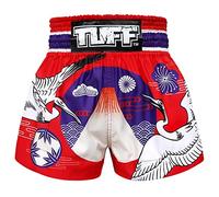 Tuff Boxe Sport Muay Thai Shorts Trunks Kick Arti Marziali Allenamento Palestra Abbigliamento - Rosso - Large