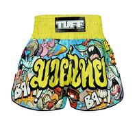 Tuff Sport Pantaloncini da boxe Muay Thai, stile retrò, taglio slim classico, per MMA, kickboxing, allenamento, abbigliamento da allenamento, Tuf-rms106-mtc, Small