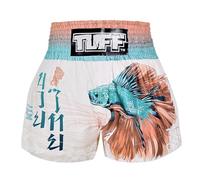 Tuff Sport Pantaloncini da Muay Thai da boxe, stile tradizionale, MMA, kickboxing, Tuf-ms671-bianco, XX-Large