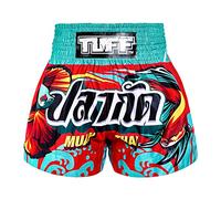 Tuff Sport Pantaloncini da Muay Thai da boxe, stile tradizionale, MMA, kickboxing, Tuf-MS672-rosso, L