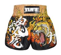 Tuff Sport Pantaloncini da Muay Thai, stile retrò, taglio slim classico, MMA, kickboxing, set da allenamento, Tuf-rms111-blk, Small