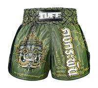 Tuff Sport Pantaloncini da Muay Thai, stile retrò, taglio slim classico, MMA, kickboxing, set da allenamento, Tuf-rms117-grn, Medium