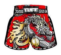 Tuff Sport Pantaloncini Retrò da Muay Thai Pantaloncini da Boxe Taglio Classico Aderente MMA Kickboxing Set da Allenamento Abbigliamento Training (S, TUF-MSC116-RED)